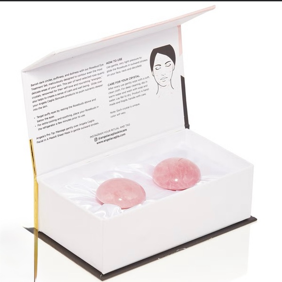 ANGELA CAGLIA Rose Quartz Facial Massage Set - Picture 1 of 6